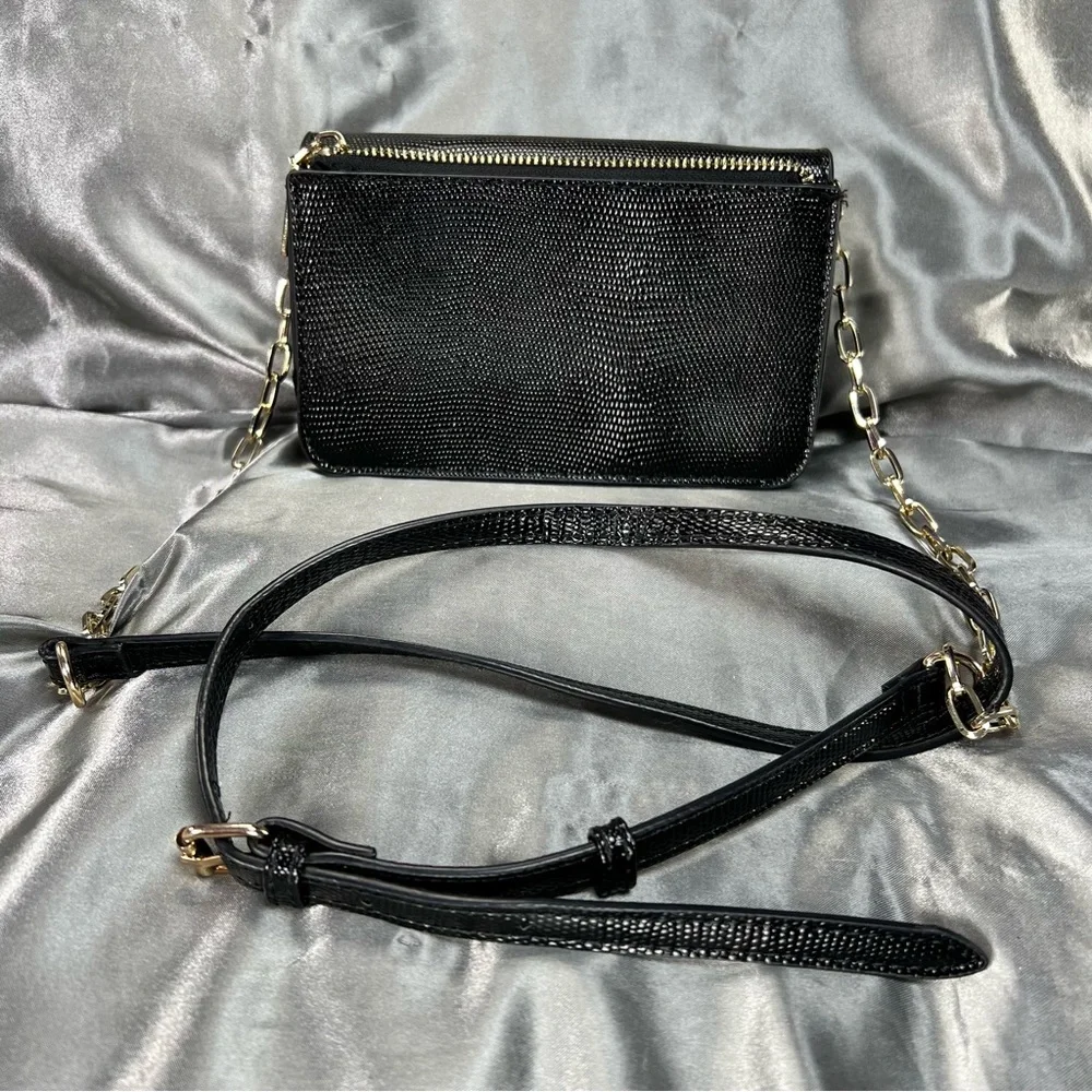Anne Klein Crossbody Mini Bag Wallet‎ on a Chain IPhone Compartment Formal Black